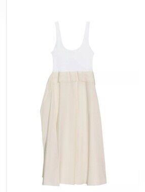 Zara White and Cream Midi Dress